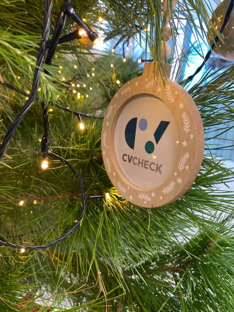 CVCheck Christmas Ornament on Tree